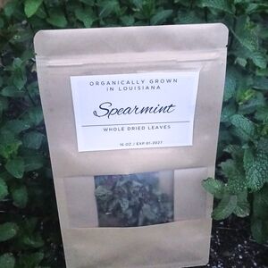HOME GROWN Organic Spearmint Whole Dried Leaves 12 Oz.